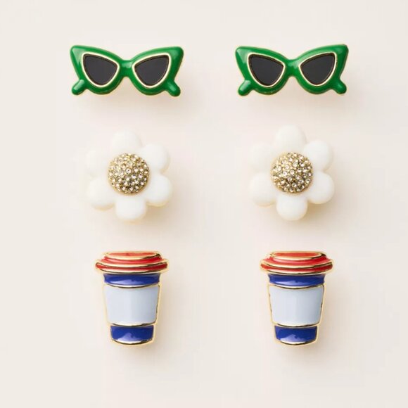 NWT Limited Edition Kate Spade Green & Target  Earrings Set - Picture 2 of 5